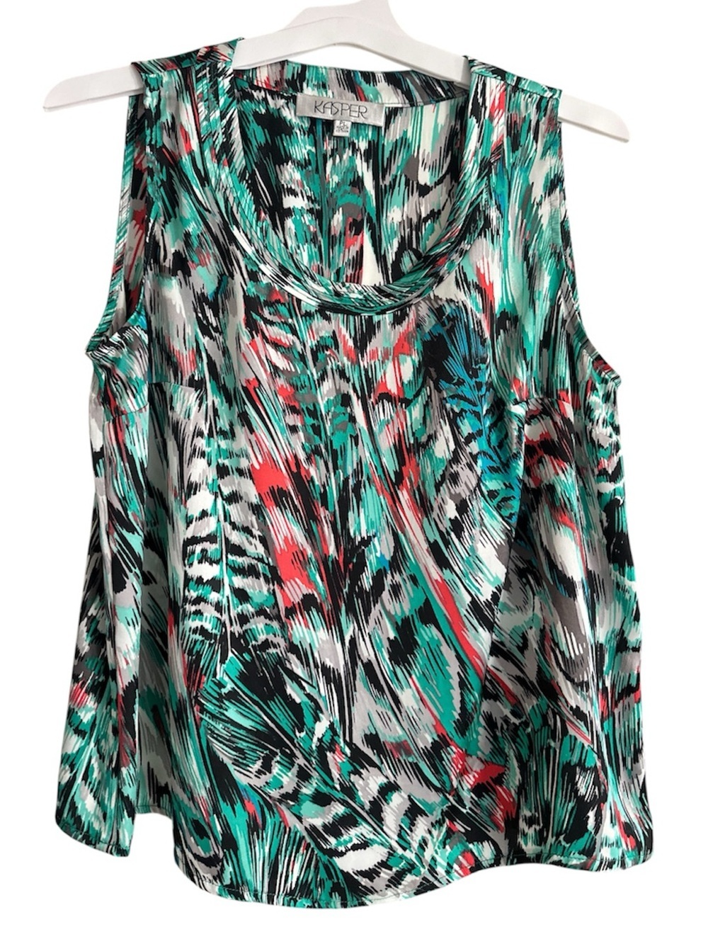 Kasper Women Geometric Sleeveless Scoop Neck Tank top Multicolor PL